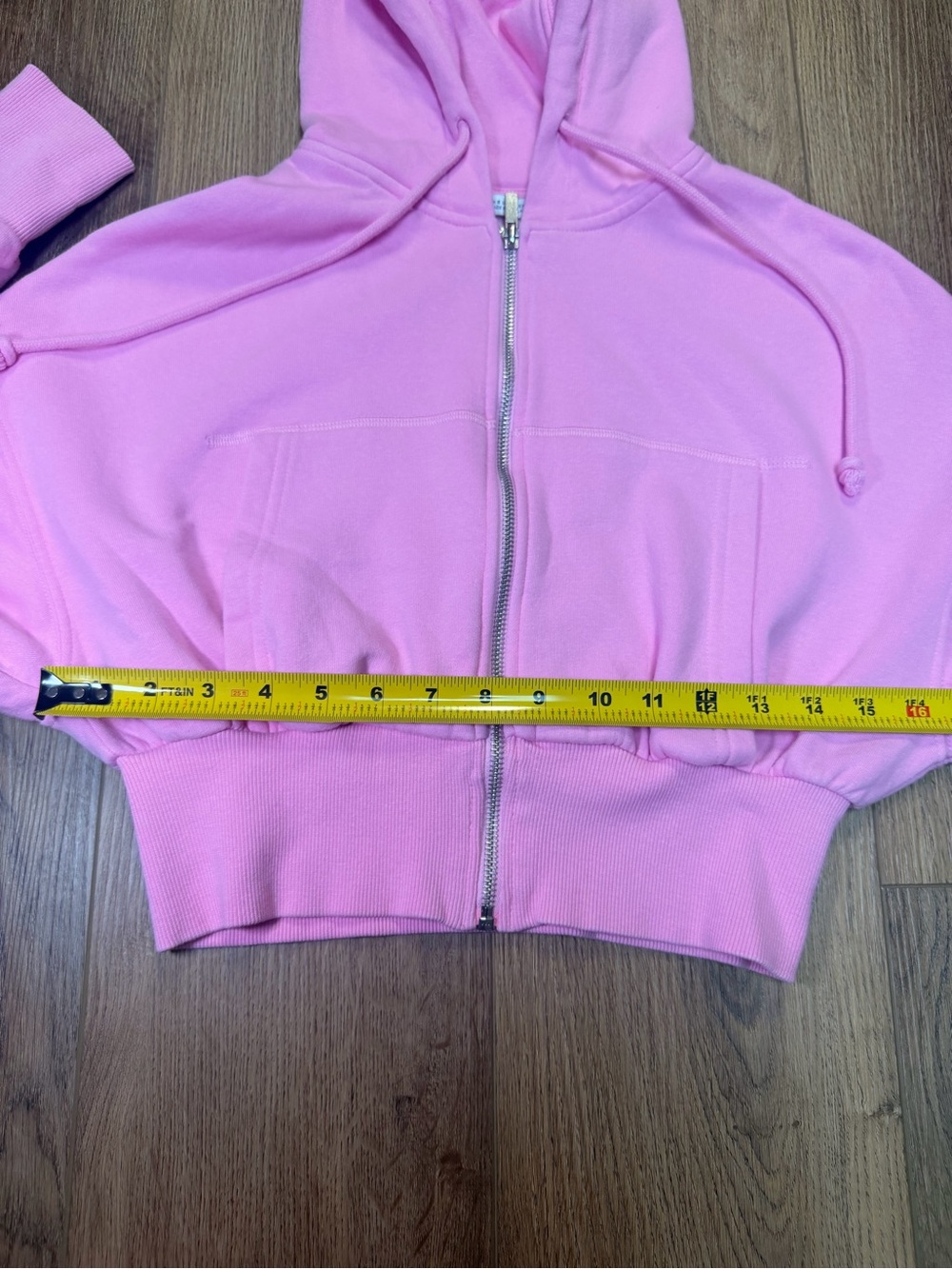 Zara Bubblegum Pink Cropped‎ Zip Hoodie Small Soft Girl Y2K Athleisure - Picture 8 of 13